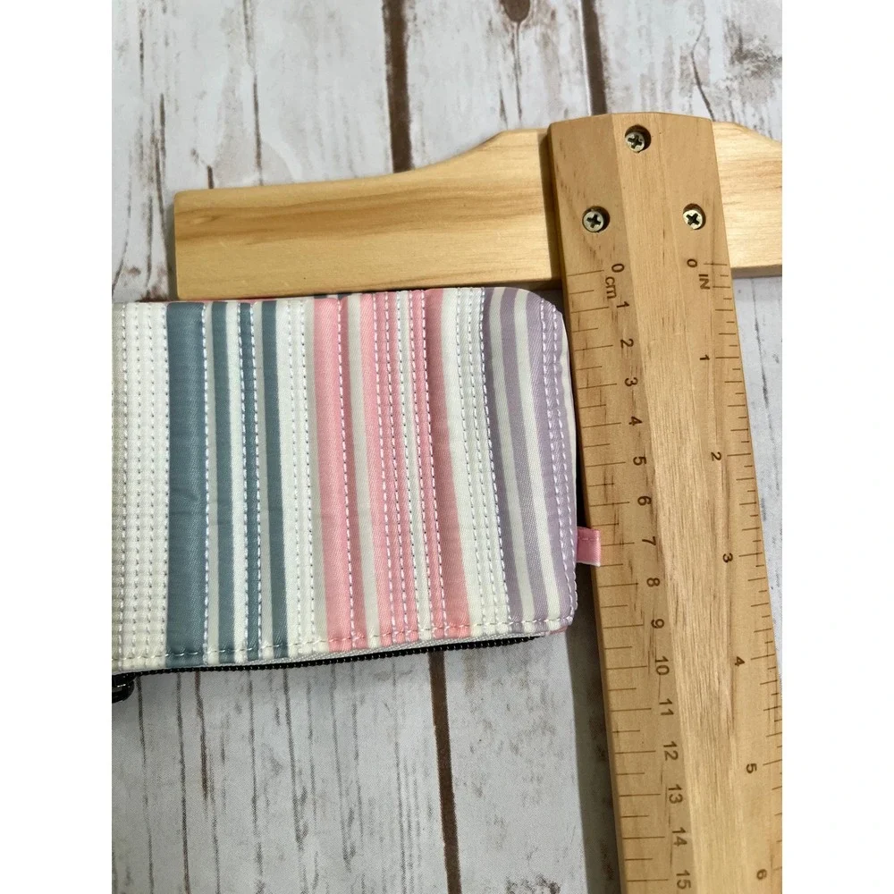 Lug NWOT Metro XL ID Pouch Multi Striped Pastel Pink Purple Teal Small Wallet OS